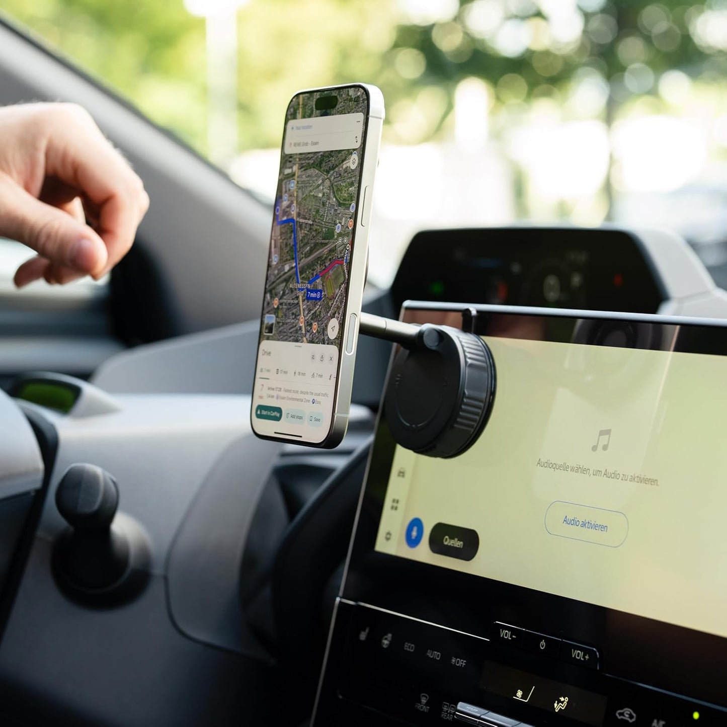 Vacuum Magnetic Phone Holder – 360-Degree Rotating Magnetic Suction Phone Mount for Car, Windshield, Gym, Outdoor – Strong Hold Cellphone Car Holder – Compatible with MagSafe