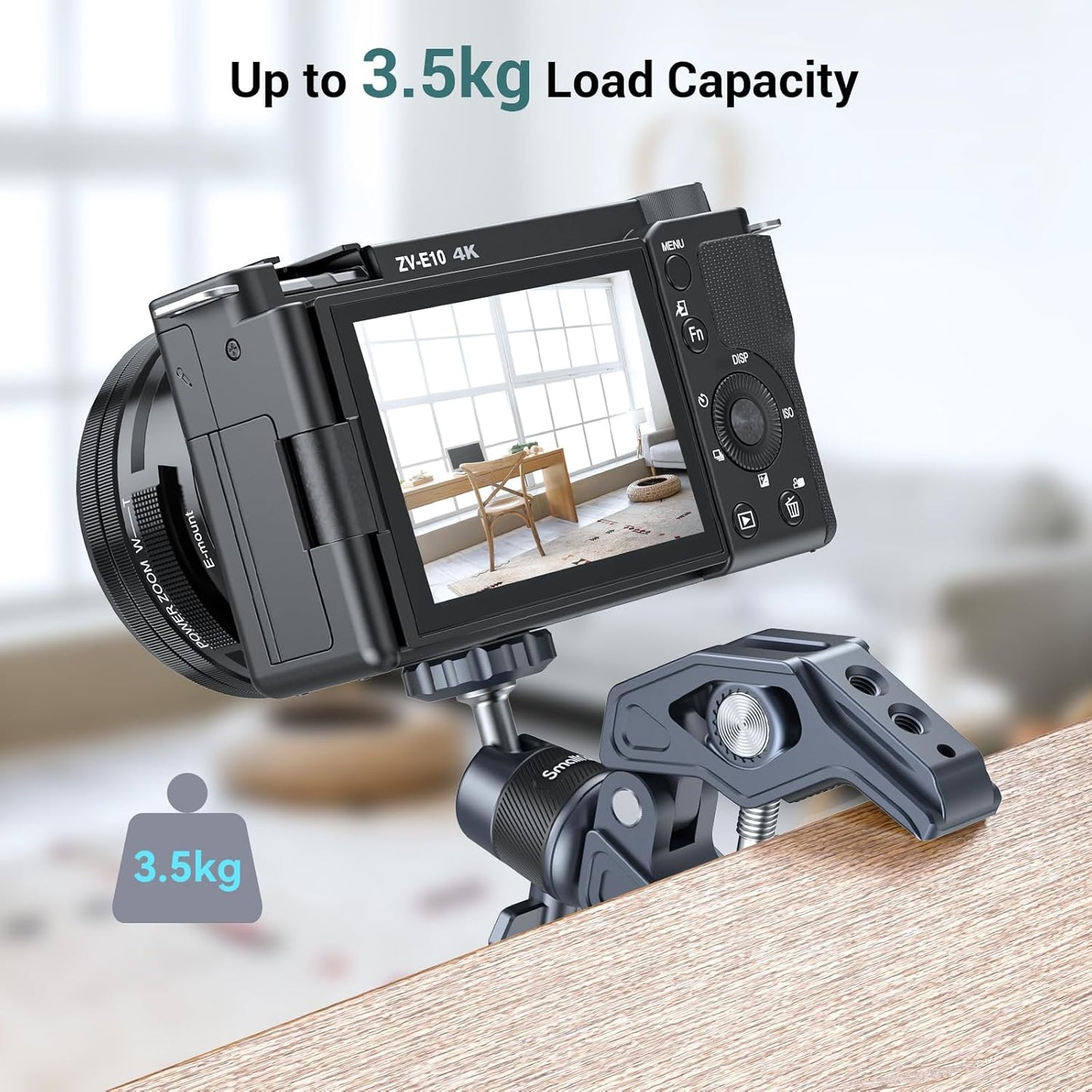 SMALLRIG Camera Mount Clamp, Gopro Motorcycle and Bike Handlebar Mount Kit, Super Clamp for DSLR, Action Camera, Gopro, Insta360, LED Light, Monitor, Max Load 3.5KG