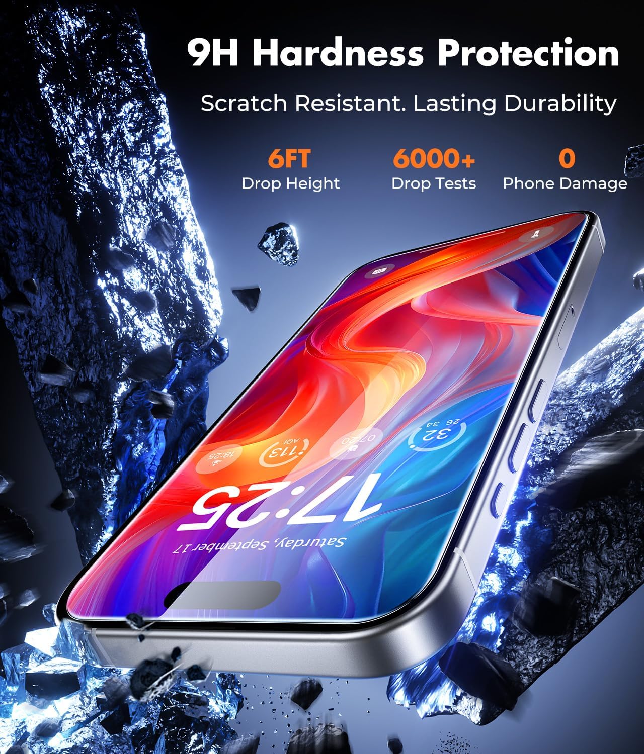 UNBREAKcable 2-Pack Screen Protector for iPhone 16 Pro, Double Shatterproof Tempered Glass [Easy Installation Frame] [9H Hardness] [99.99% HD Clear] [Case Friendly] for iPhone 6.3 inch