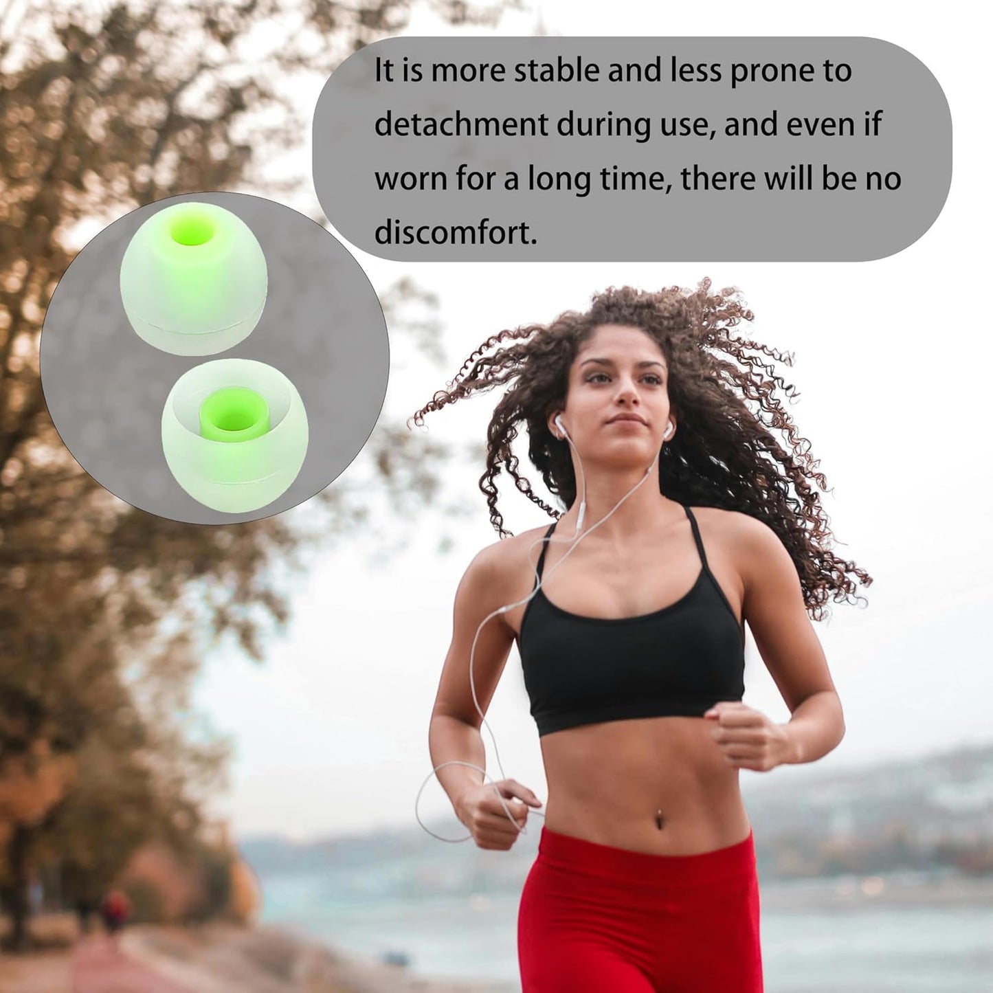 Silicone Earbud Tips - S M L, Fit Most In-Ear Earbuds (Inner Hole 3.8mm - 5.1mm), 9 Pairs