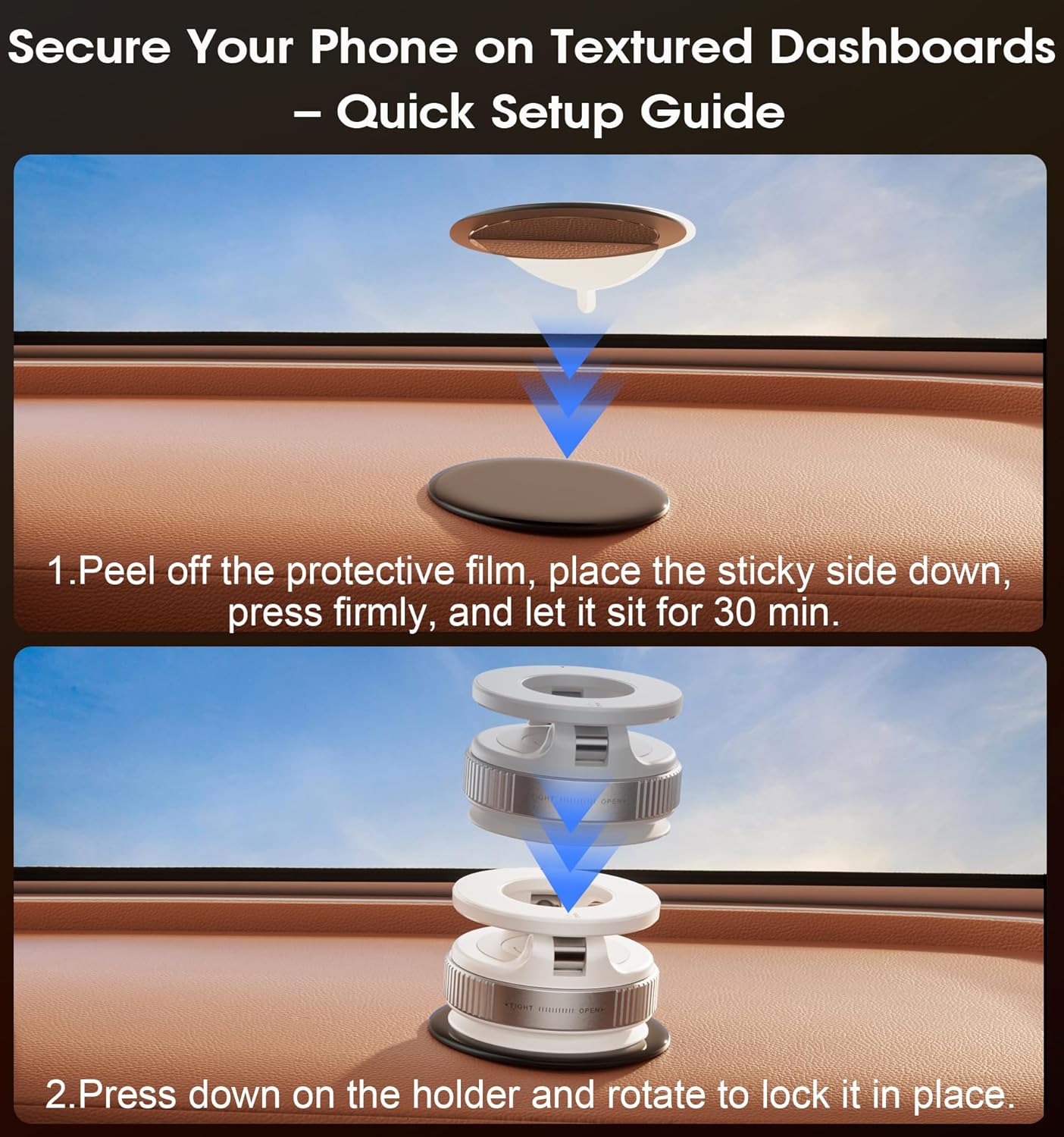 Strong Magnetic Car Phone Holder for MagSafe Ultra Vacuum Suction Cup Phone Mount 360° Cell Phone Holders for Your Car Accessories for iPhone 16 15 14 13 12 Android