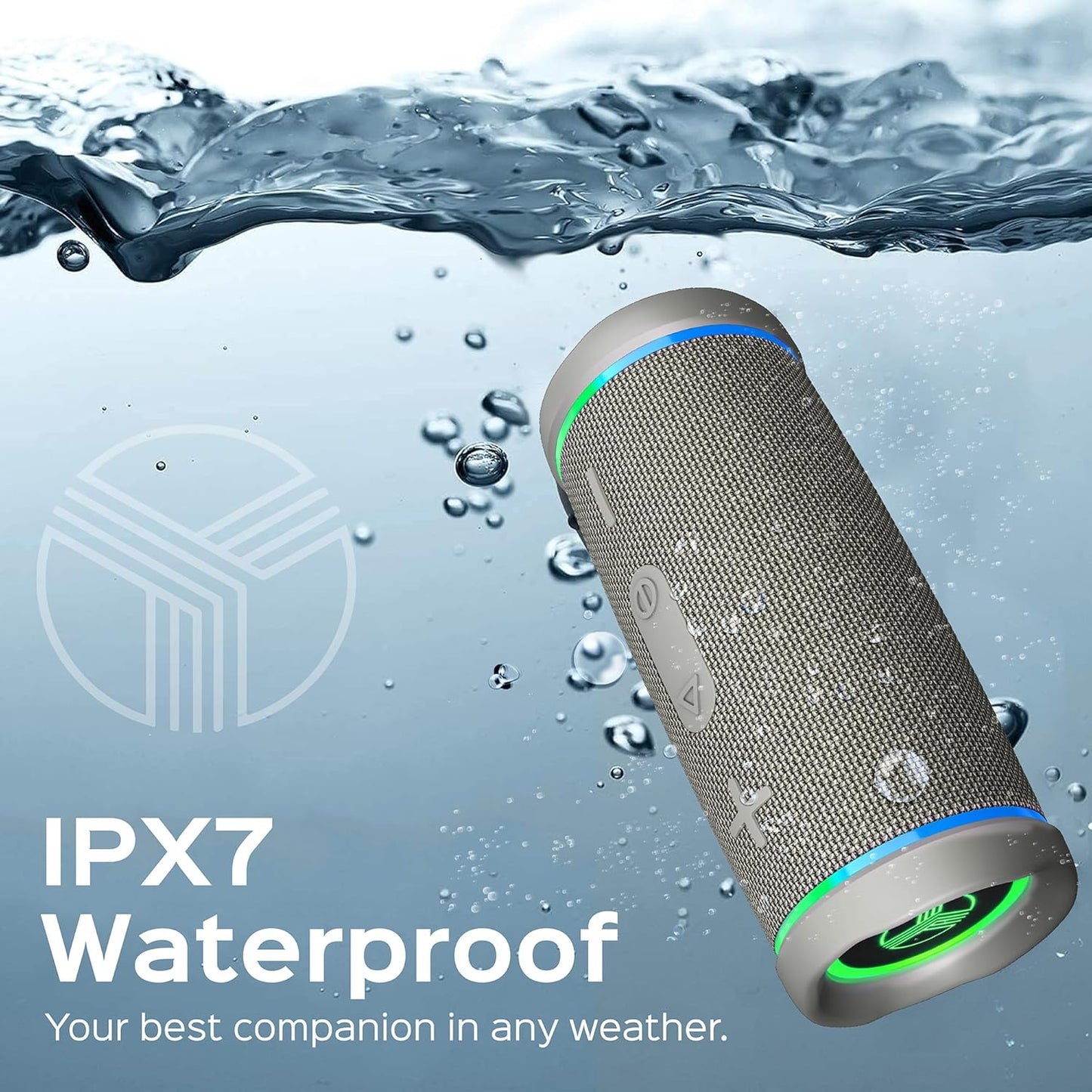 TREBLAB HD77 Bluetooth Speaker - Powerful 360° Sound with Impactful Bass, 30W Portable Wireless Audio, 20H Battery, IPX7 Waterproof, TWS Stereo, Shockproof Design for Outdoor, Beach, Pool, Jobsite