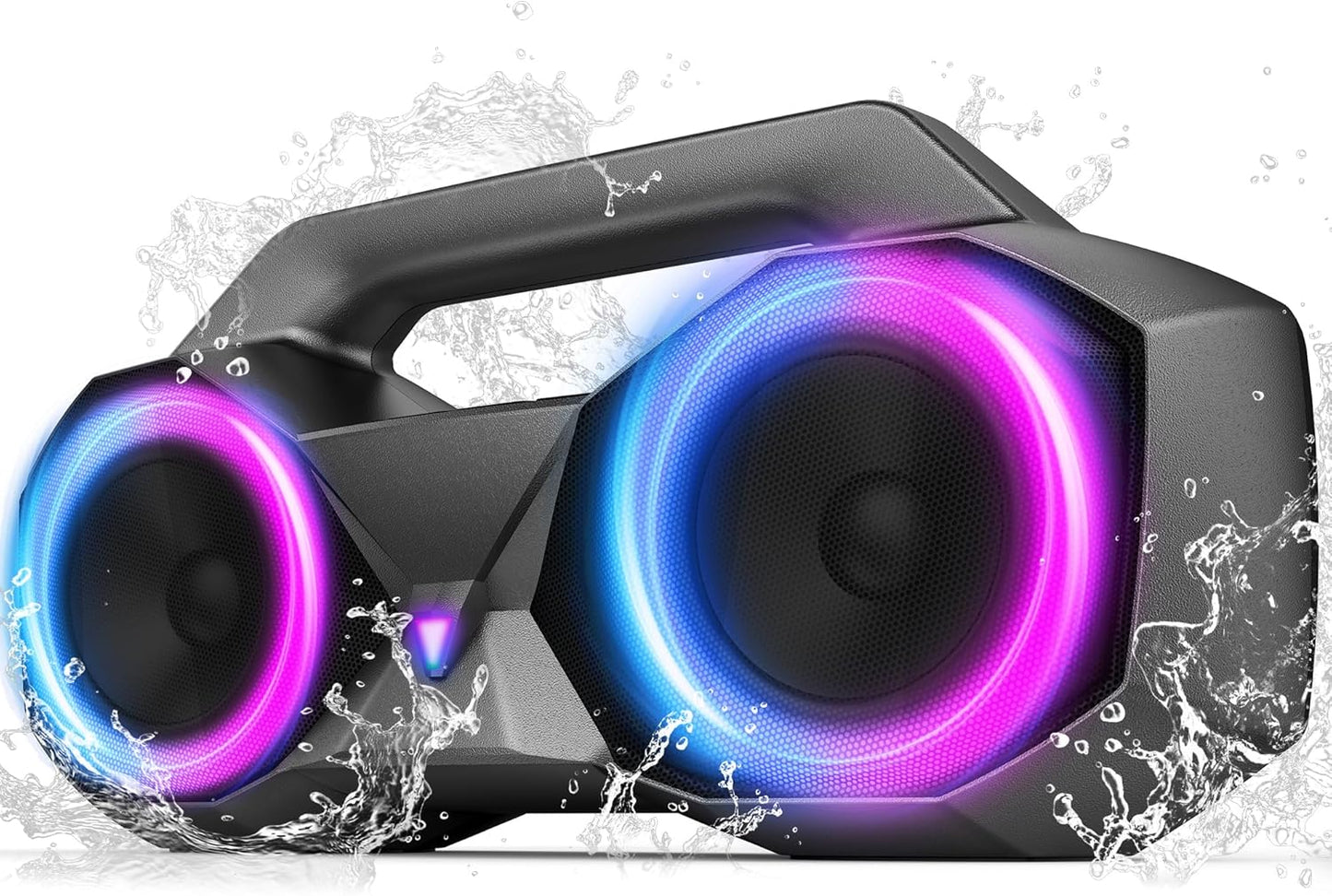 KMAG Bluetooth Speaker Wireless, 80W Loud Speaker with Deeper Bass, IPX7 Waterproof, 20H Playtime, Cool Lights, TWS, Portable Speaker for Home, Outdoor, Workshop, Party, Gift for All