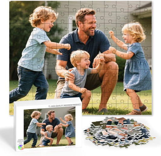 Custom Puzzle from Photos, Personalized Photo Puzzle 35/70/120/500/1000 Pieces with Picture and Text, Personalized Gifts for Family, Wedding, Kids, Dad, Pet, Unique Couple Gifts