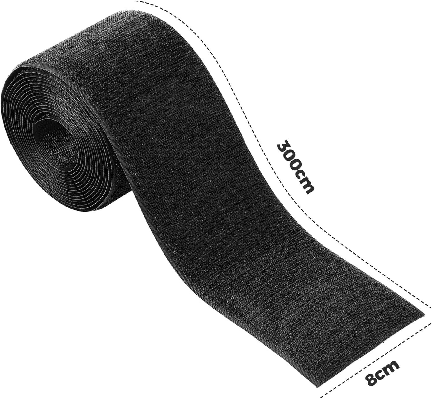 WILLBOND 4 Pack 10 ft x 3 Inch Cable Floor Strip Cable Cover Cords Carpet Protector Management Hook and Loop Tape for Wires on Floor Cords and Prevent a Trip Hazard (Black)