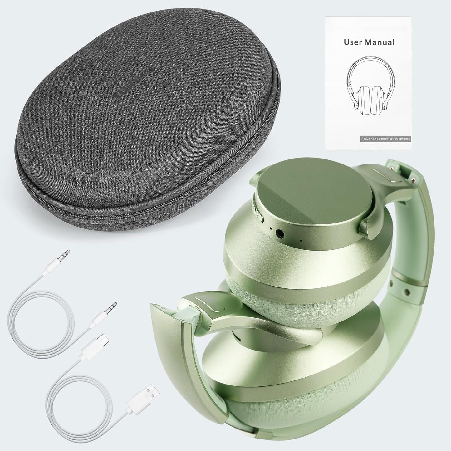 TUINYO Wireless Headphones - Noise Cancelling Over Ear Bluetooth Headphones with 60H Playtime, Deep Bass Hi-Fi Stereo Sound & Comfortable Earpads for Travel, Home and Office-Green…