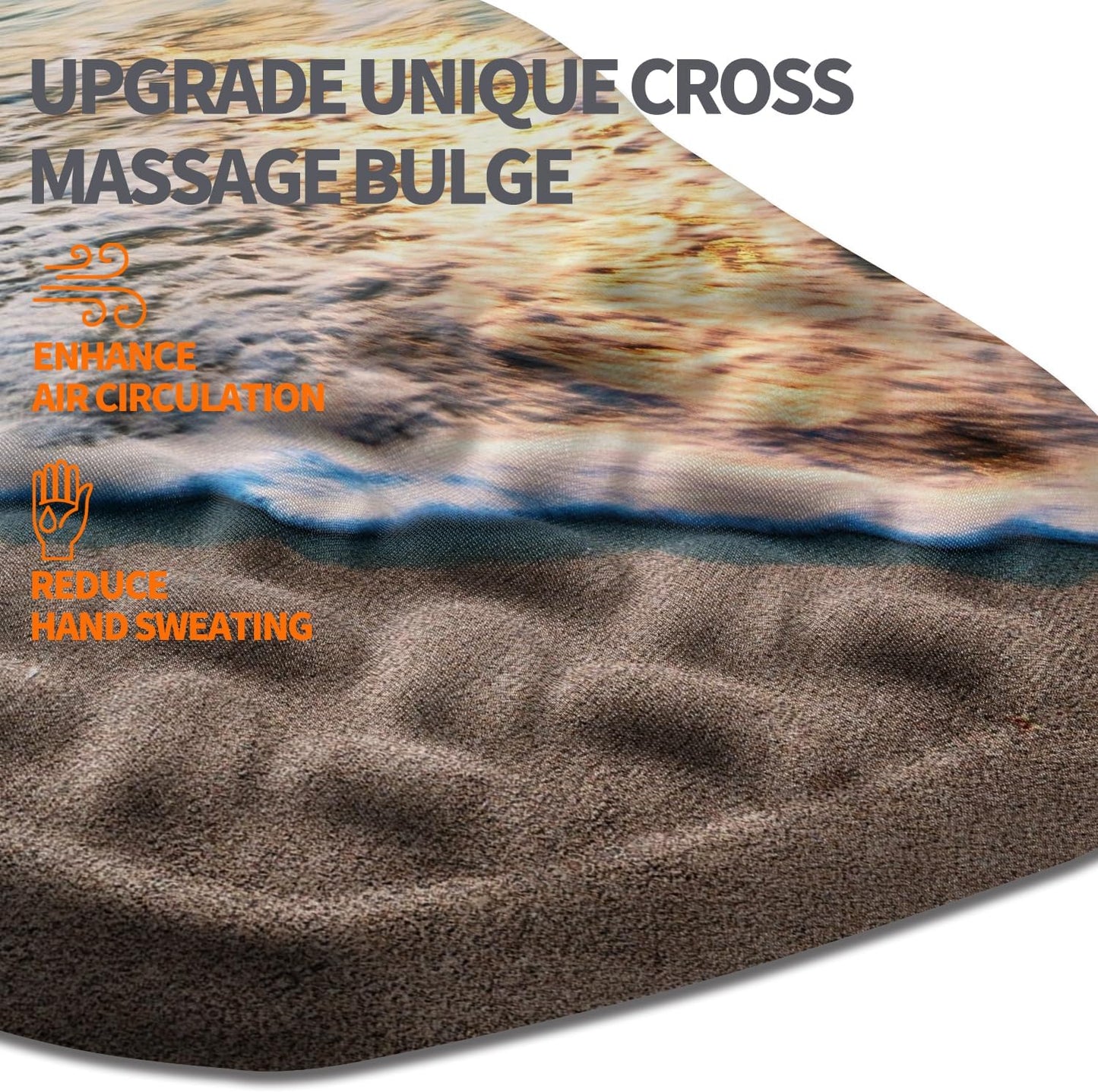 Ergonomic Slope Mouse Pad Wrist Support, Wrist Rest Mousepad for Carpal Tunnel Pain Relief with Massage Bulge and Slow Rebound Memory Foam (12x8 inch, Sunrise Beach)