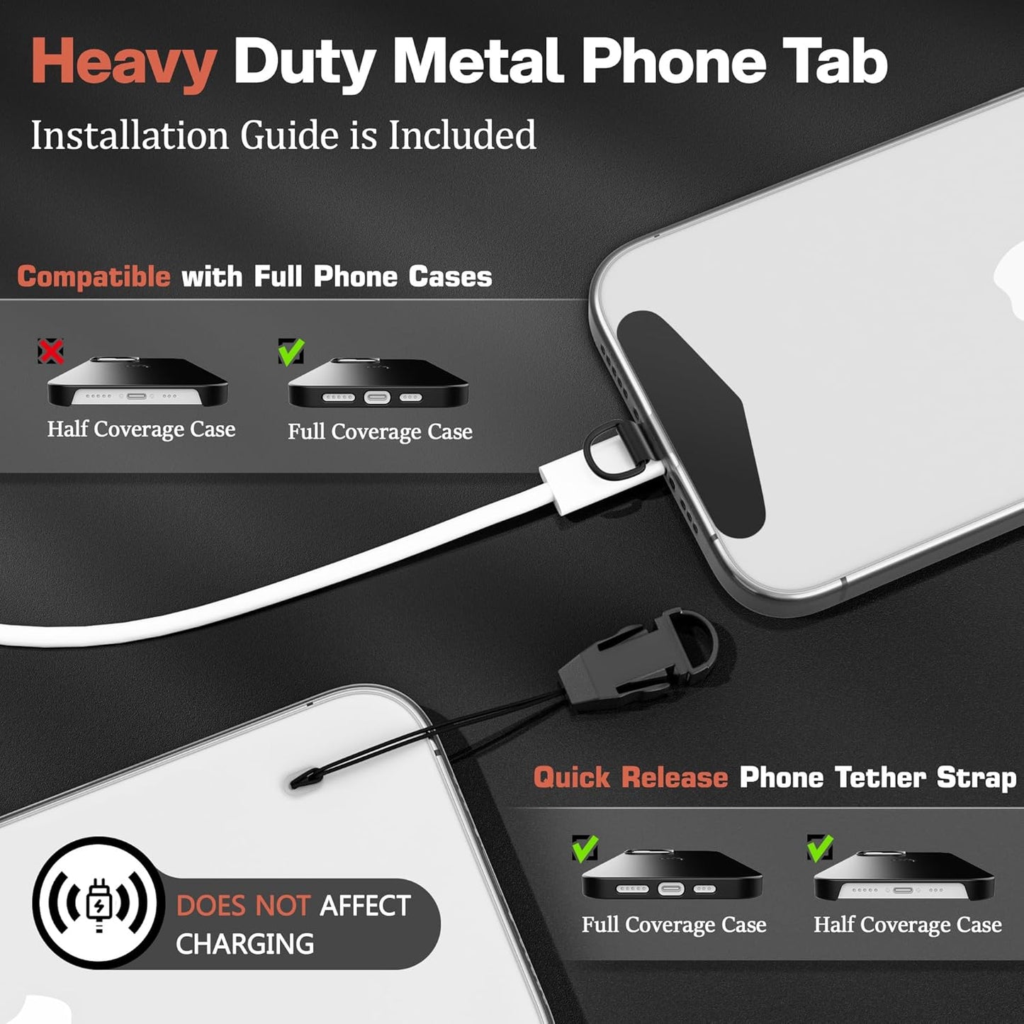 Kaptron Adjustable Phone Wrist Strap - Universal Cell Phone Lanyard Wrist Strap with Lanyard Patches