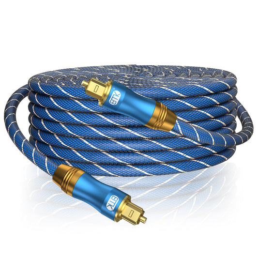 EMK Digital Optical Audio Cable Fiber Optical Toslink Cable SPDIF Audio Cable Male to Male Cord for Home Theater, Sound Bar, TV, PS4, Xbox, PlayStation & More (49Feet/15M)