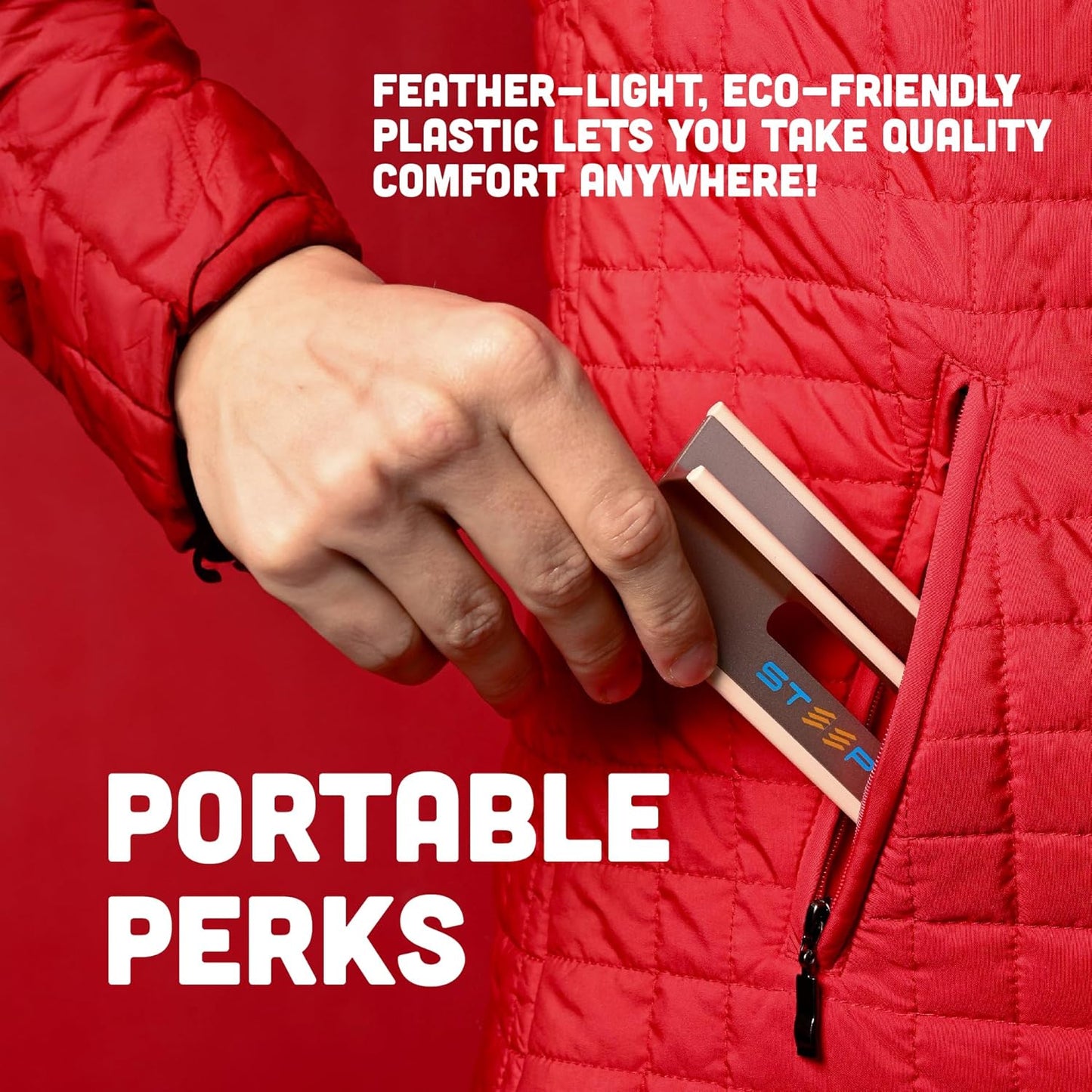 Steepy Low Profile Laptop Stand - Computer Stand with 3 Heights - Plastic Laptop Riser, Lightweight Lift - Orange, 2 Pack