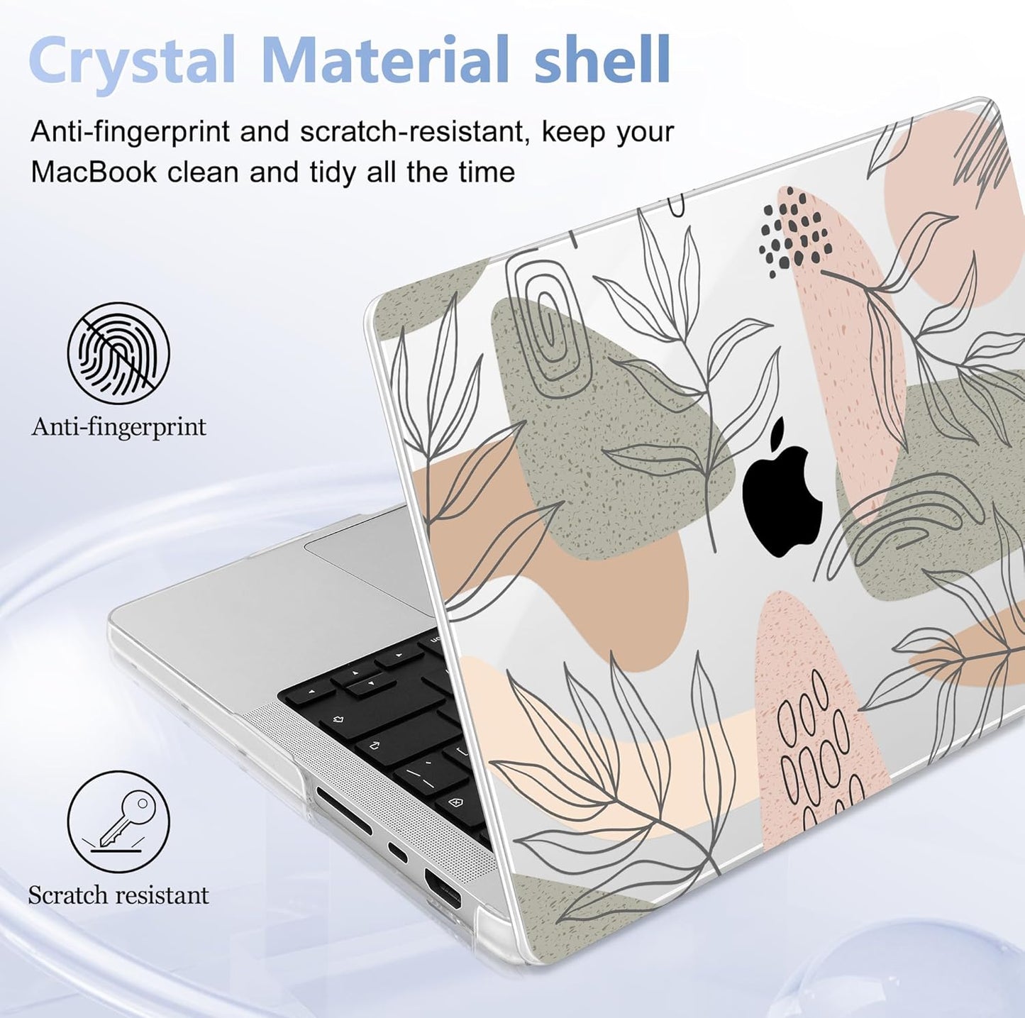 for MacBook Pro 16 inch Case 2021 2022 2023 2024 Release A3186 A3403 M4 A2991 M3 A2780 M2 A2485 M1 Pro/Max, Hard Shell Case with Screen Protector & Keyboard Cover, Tropical Leaves