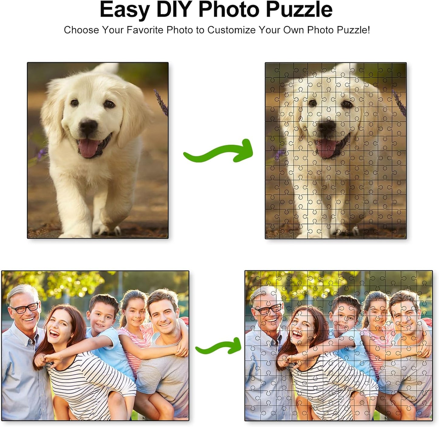 Personalized Photo Puzzles, Custom Jigsaw Puzzle for Adults, Customized Puzzle for Family, Wedding, Pet 500 Pieces, Unique Custom Keepsake Fun and Engaging for All Ages(20.5 * 15In Horizontal)
