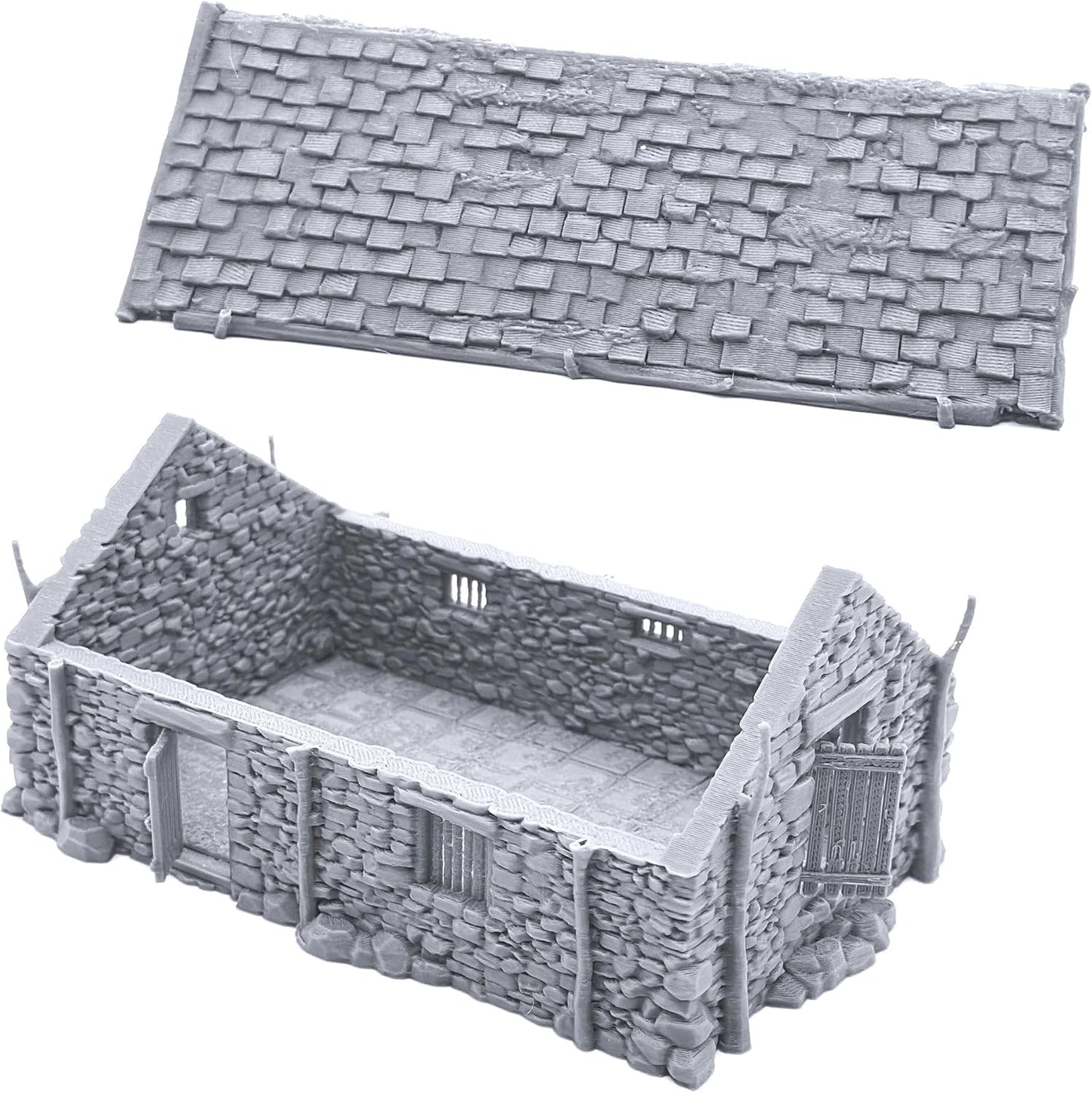 EnderToys The Stone Barn by Printable Scenery, 3D Printed Tabletop RPG Scenery and Wargame Terrain 28mm Miniatures