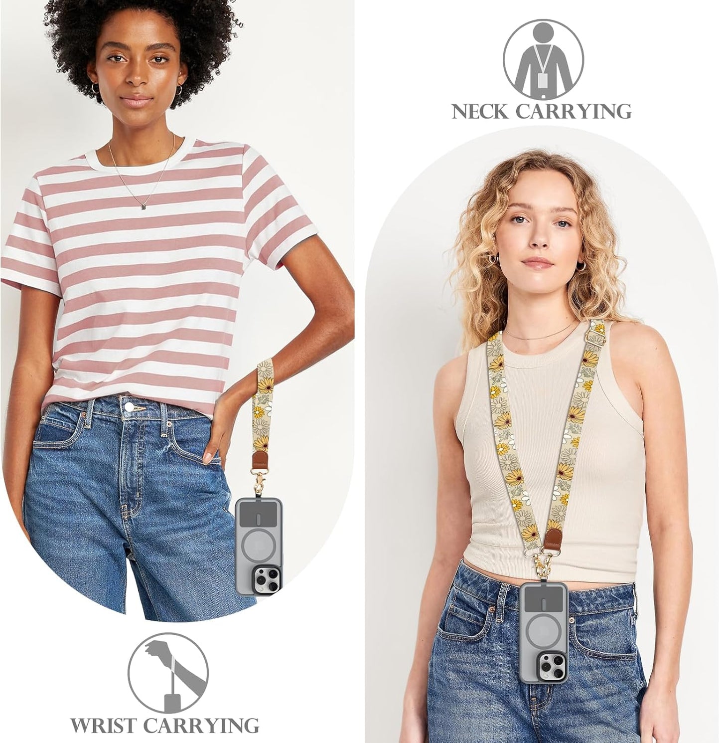 TiMOVO Phone Lanyard Crossbody Wrist Strap, Adjustable Anti-Theft Strap for Smartphone Case