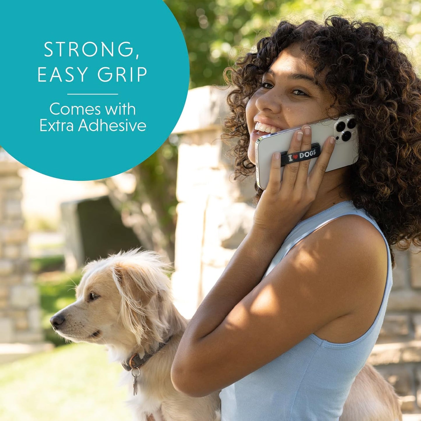 LOVEHANDLE Universal Phone Grip for Smartphones & Mini Tablets - Phone Holder for Hand - Wireless Charging Compatible - Made in The USA - Floral Garden