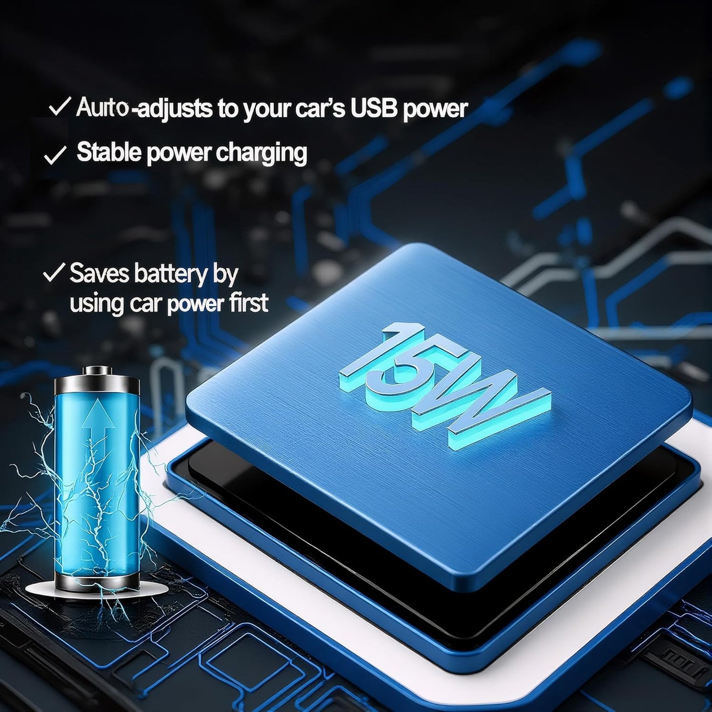 Vacuum Magnetic Phone Holders 15W for Magsafe Car/Motorcycle Mount Wireless Charger 360°Adjustable [78+LBS Strongest Suction & 2400gf Strongest Magnetic] Phone Holder for iPhone 16 15 14 13 12