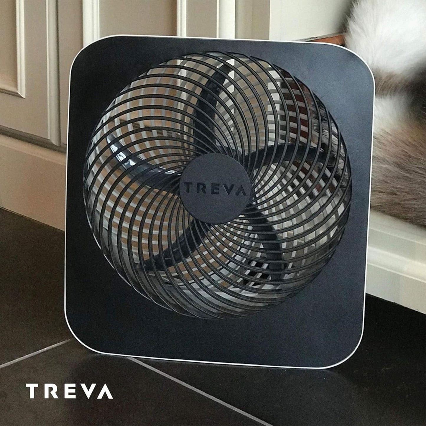 Treva 10-Inch Portable Fan, Powered by Battery and/or AC Adapter - Desk Fan Air Circulating with 2 Cooling Speeds for Personal and Travel Use (Black) (OOS)