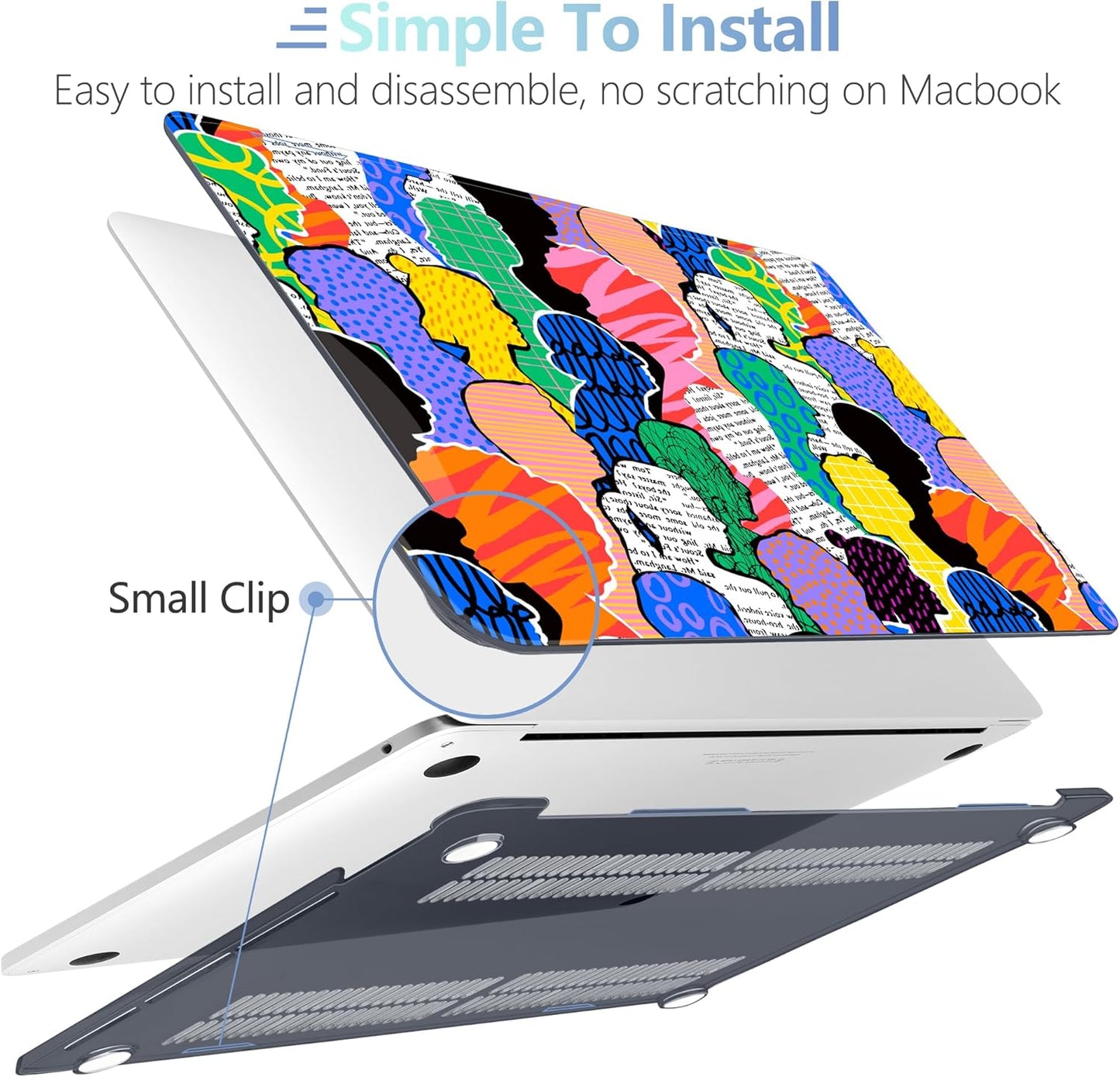 MEEgoodo Case for MacBook Pro 13 inch Case 2022 2021 2020 A2338 M2/M1 A2251 A2289,Laptop Hard Shell with Keyboard & Camera Cover Compatible with 13 inch MacBook Pro,Diverse People Abstract Art