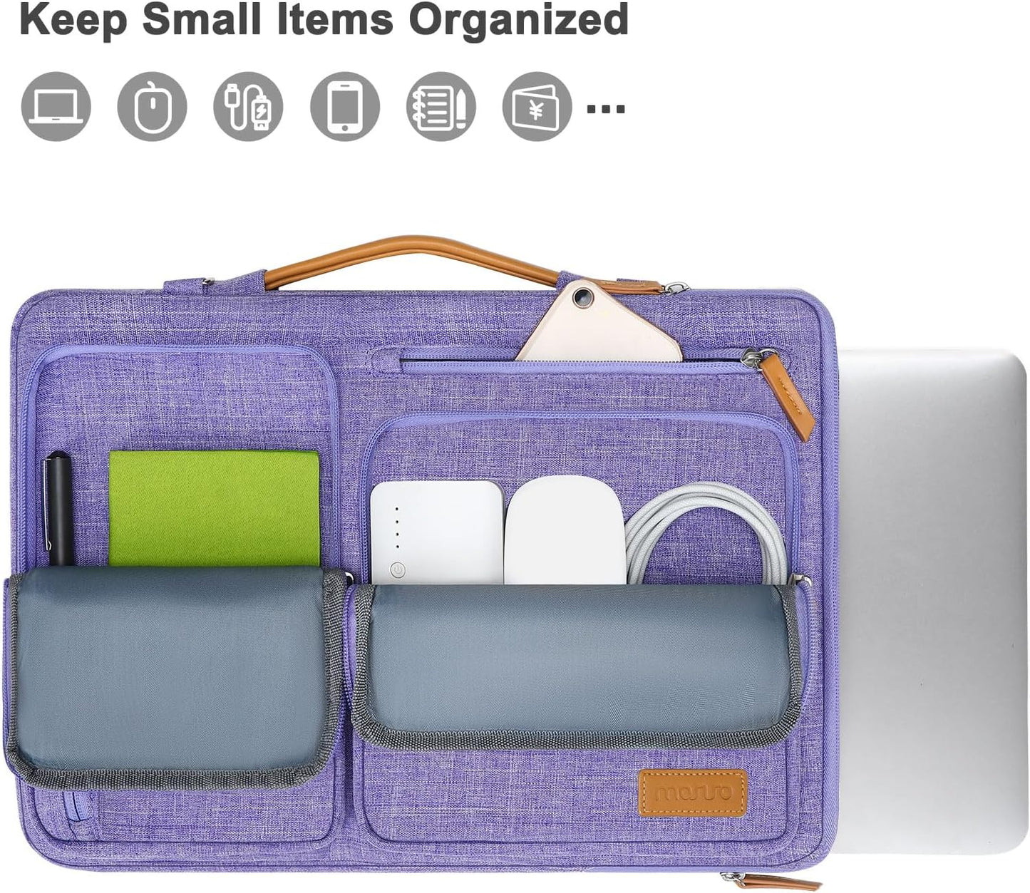 MOSISO 360 Protective Laptop Shoulder Bag,13 inch Computer Bags Compatible with MacBook Air M4 M3 M2 M1 2025-2018/Pro 13 2025-2016,Side Open Messenger Bag with 4 Zipper Pockets, Purple