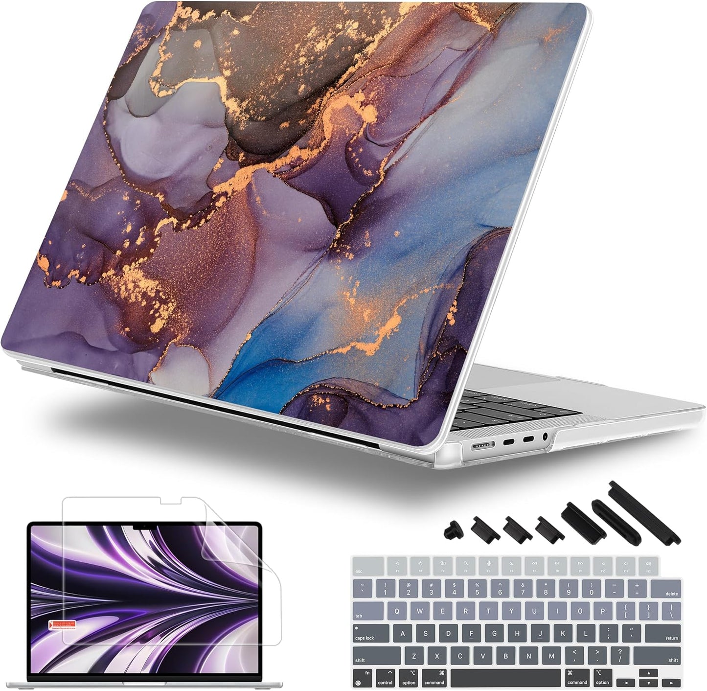 for MacBook Pro 16 inch Case 2021 2022 2023 2024 Release A3186 A3403 M4 A2991 M3 A2780 M2 A2485 M1 Pro/Max, Hard Shell Case with Screen Protector & Keyboard Cover, Abstract Art