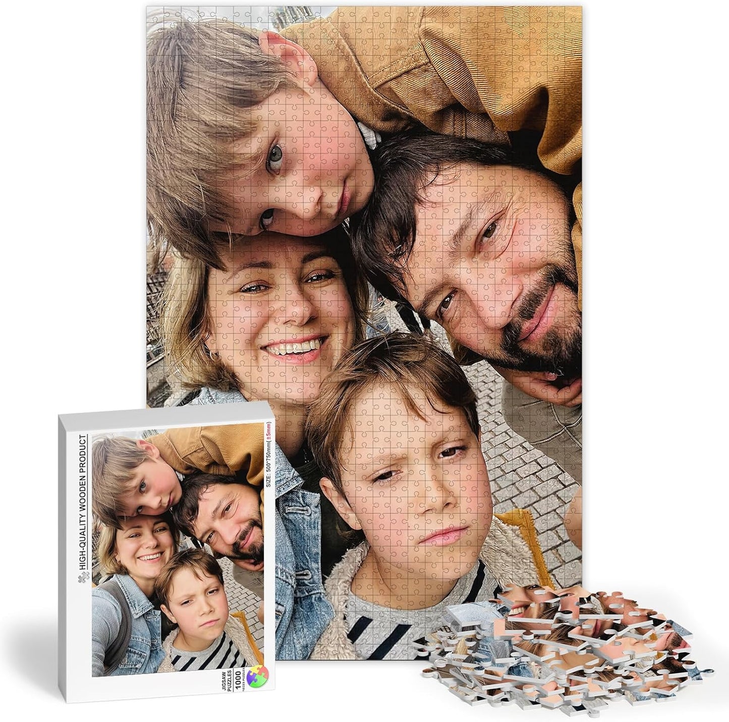 Personalized Puzzle for Father's Day, Custom Puzzles for Adults 1000 Pieces, Create Your Own Photo Wooden Puzzle, Unique Gift for Birthdays, Anniversary & Weddings(19.5 * 29.5In Vertical)