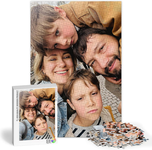 Personalized Puzzle for Father's Day, Custom Puzzles for Adults 1000 Pieces, Create Your Own Photo Wooden Puzzle, Unique Gift for Birthdays, Anniversary & Weddings(19.5 * 29.5In Vertical)