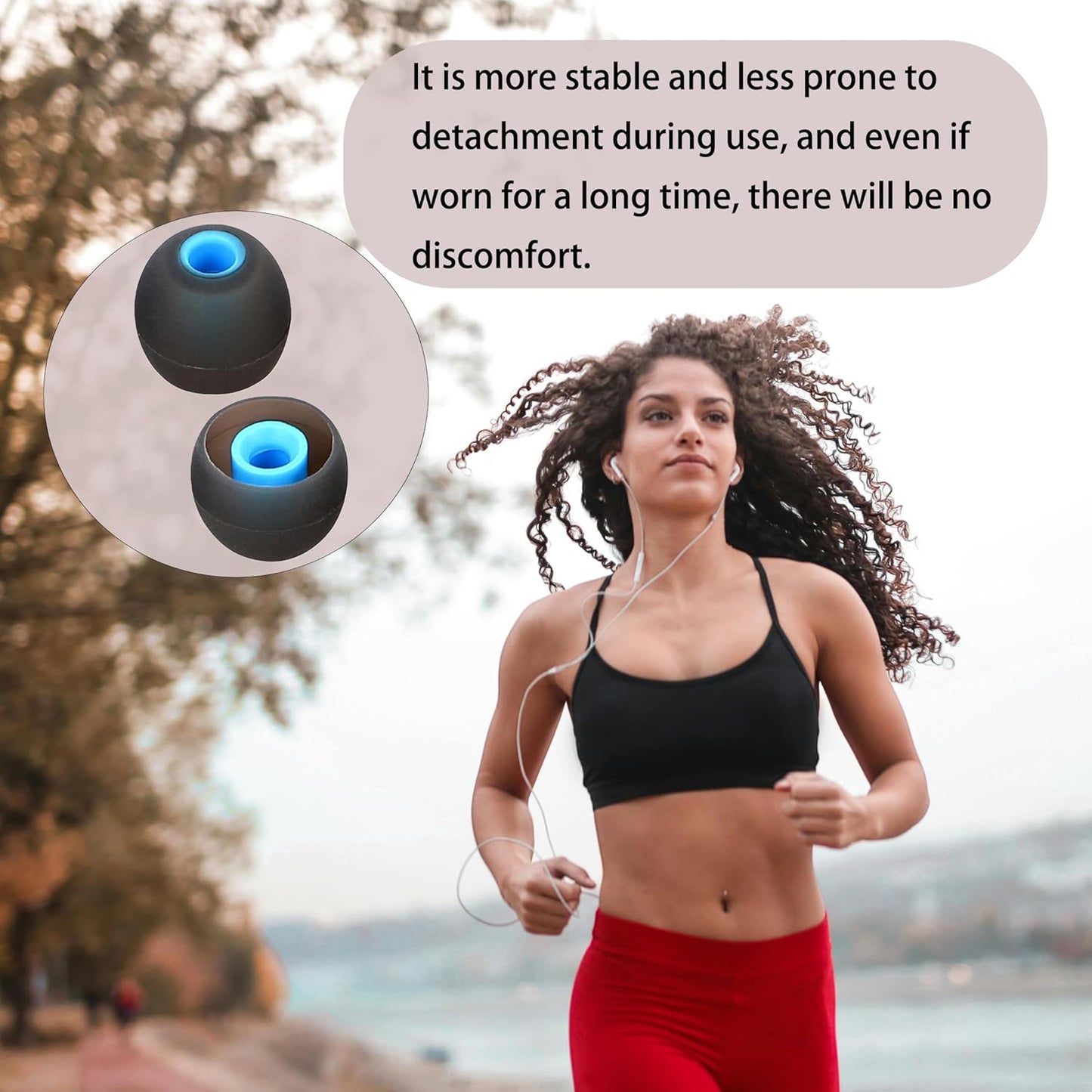 Silicone Earbud Tips Replacement - Fit Most Earbuds (Inner Hole 3.8mm - 5.1mm) - 9 Pairs S M L