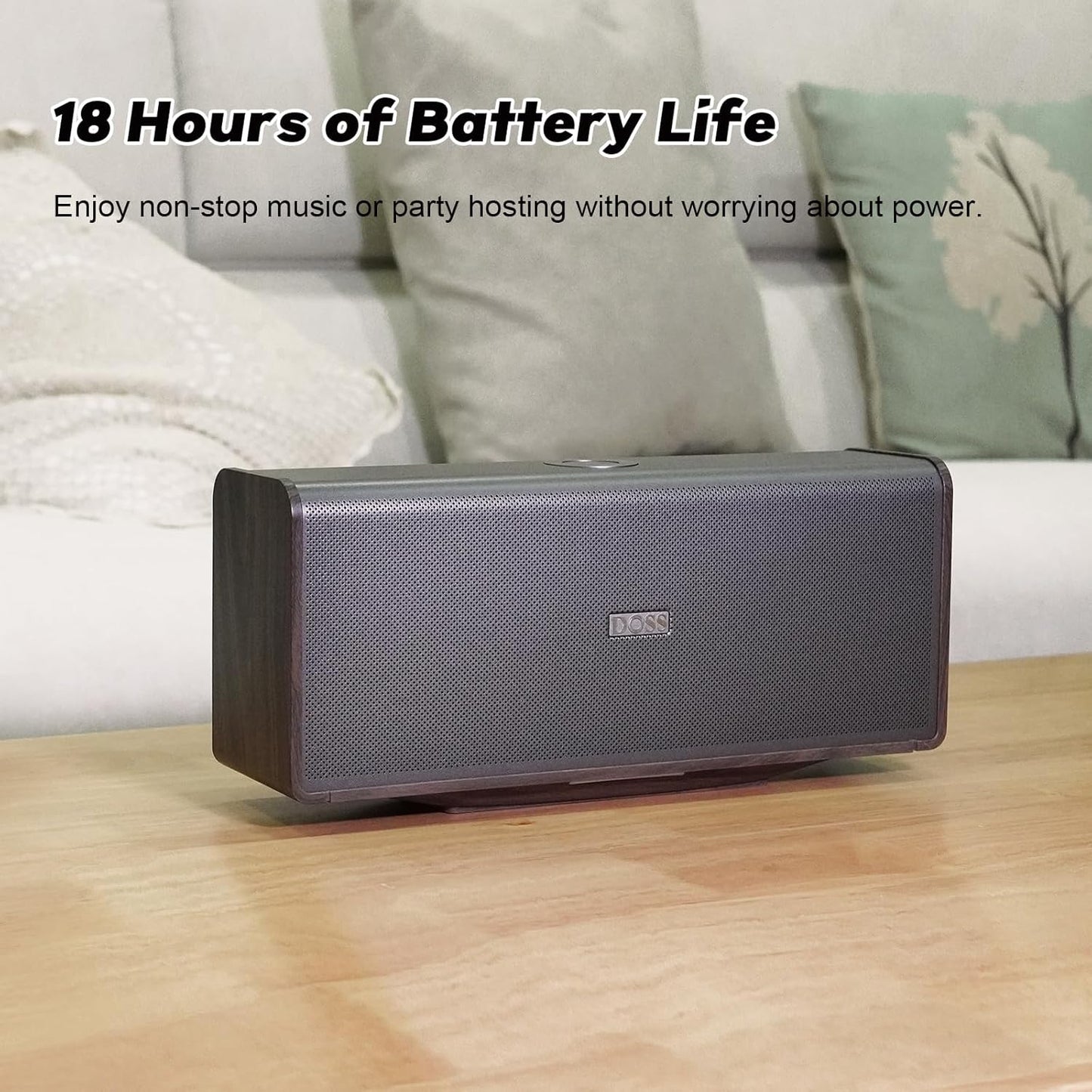 DOSS SoundBox Ultra Bluetooth Speaker with 2.1 Channel Audio, 80W Superior Sound with Deep Bass, Two DSP Technologies, 18H Playtime, BT 5.3, Wireless for Home, Office, Livingroom