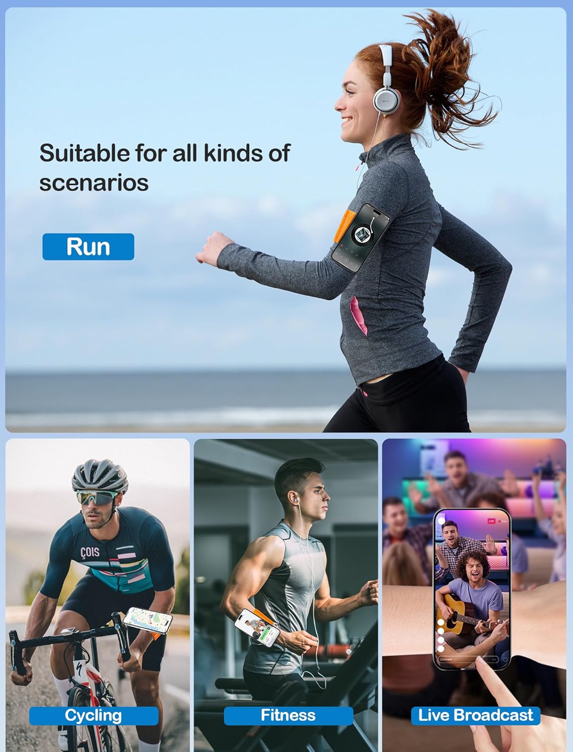 TOPGO Running Phone Holder for iPhone [360° Rotatable & Upgrade Anti-Drop] Magnetic Wrist Phone Holder, Magsafe Armband Compatible with iPhone 16 Pro and Android - Green