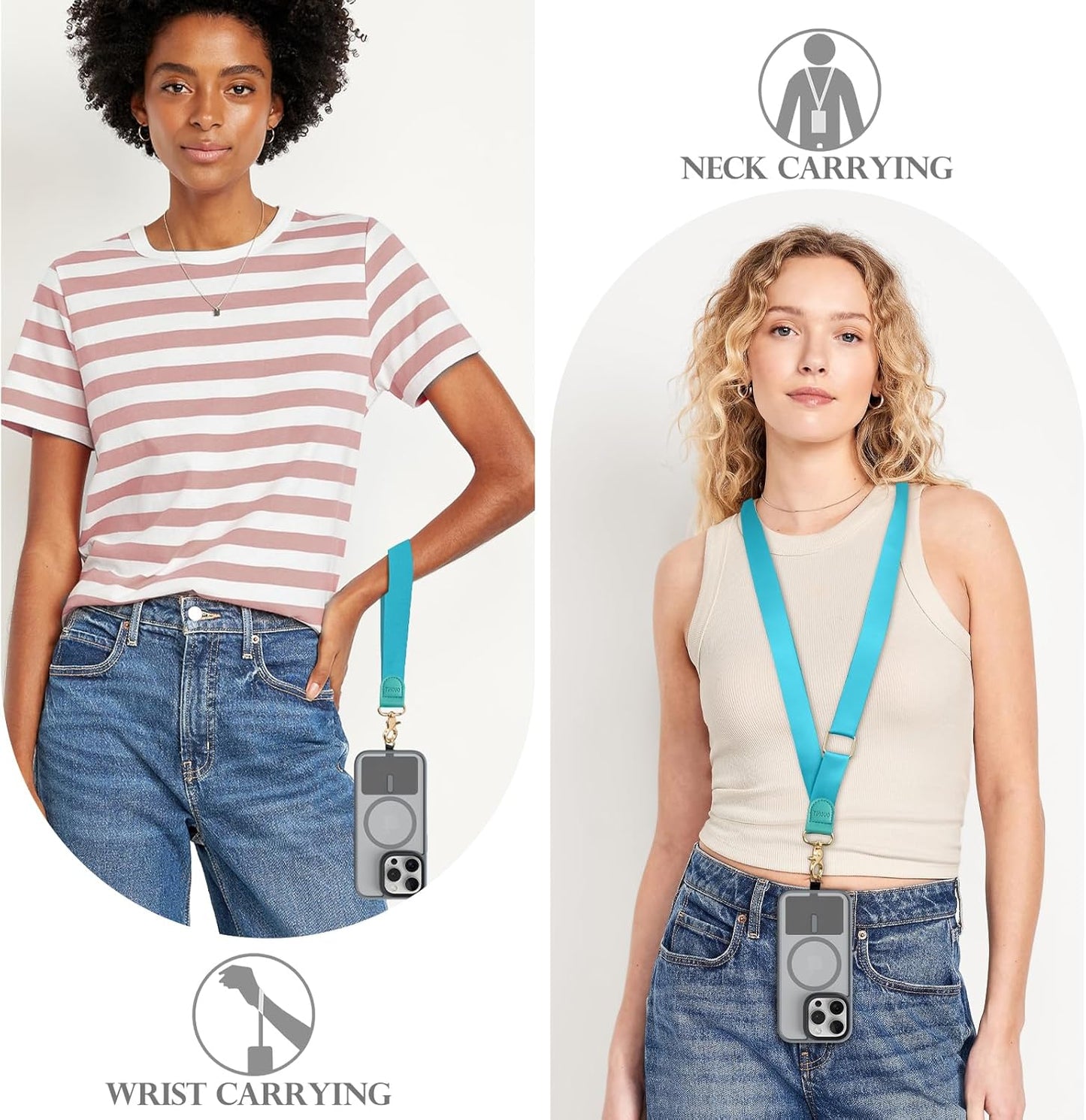 TiMOVO Phone Lanyard Crossbody Wrist Strap, Adjustable Anti-Theft Strap for Smartphone Case