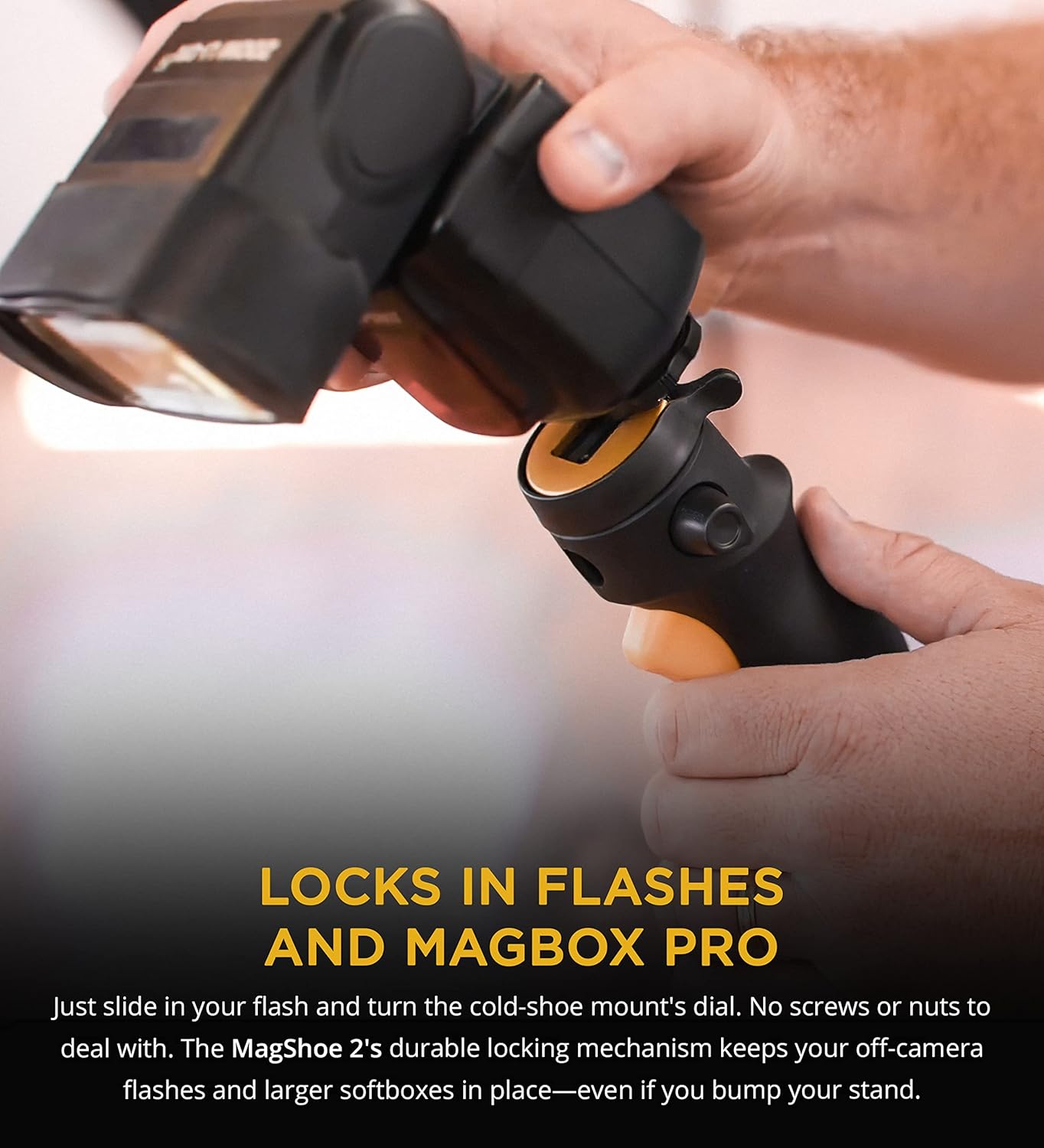 MagMod MagShoe v2 | Universal Cold Shoe Flash Mount for Off Camera Flash | LED Light Panels, Umbrella Modifiers, MagBox PRO 42" Octa Softbox, and MagBox PRO 36" Strip