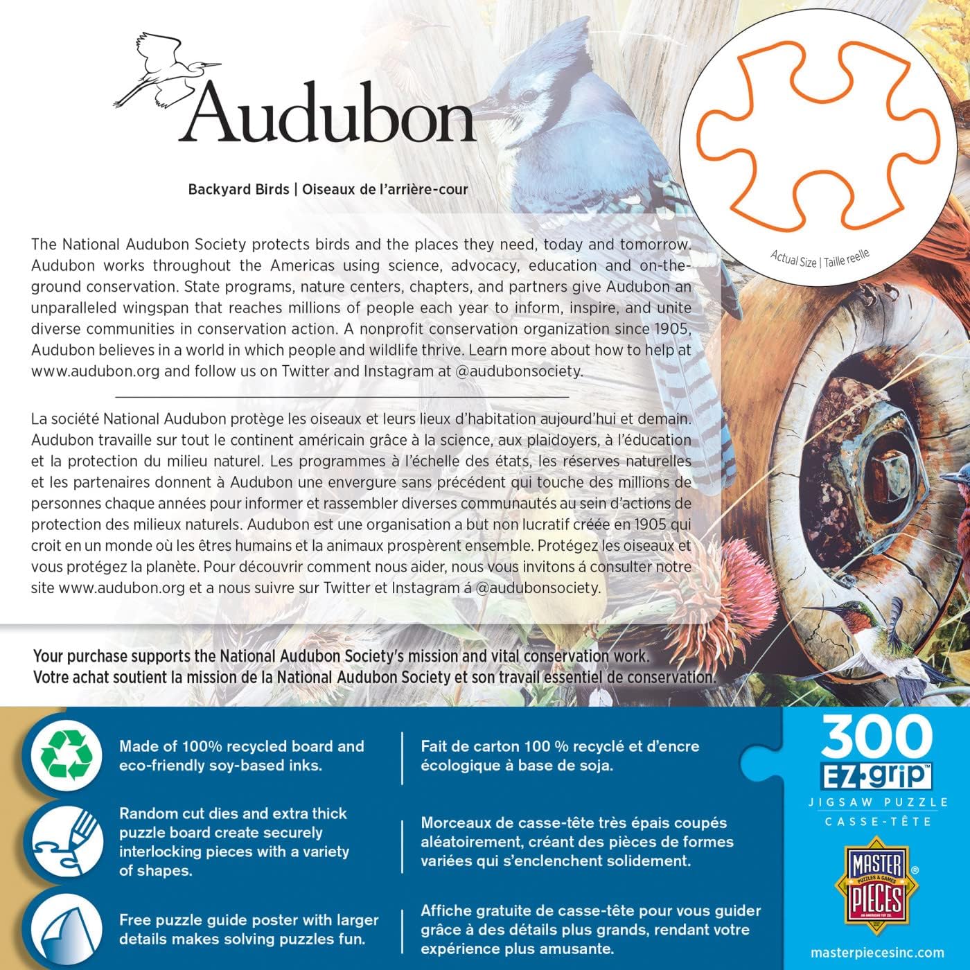 MasterPieces Audubon - Backyard Birds 300pc Ezgrip Puzzle