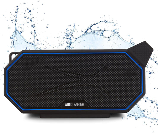 Altec Lansing Portable Bluetooth Speaker HYDRABOOM 2.0, 32W Output Power, 16Hr Playtime, Party Sync, Qi Wireless Charging, Everything-Proof, Voice Assistant Compatible - Black