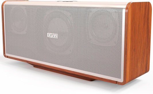 DOSS SoundBox Ultra Bluetooth Speaker with 2.1 Channel Audio, 80W Superior Sound with Deep Bass, Two DSP Technologies, 18H Playtime, BT 5.3, Wireless for Home, Office, Bedroom-Gold