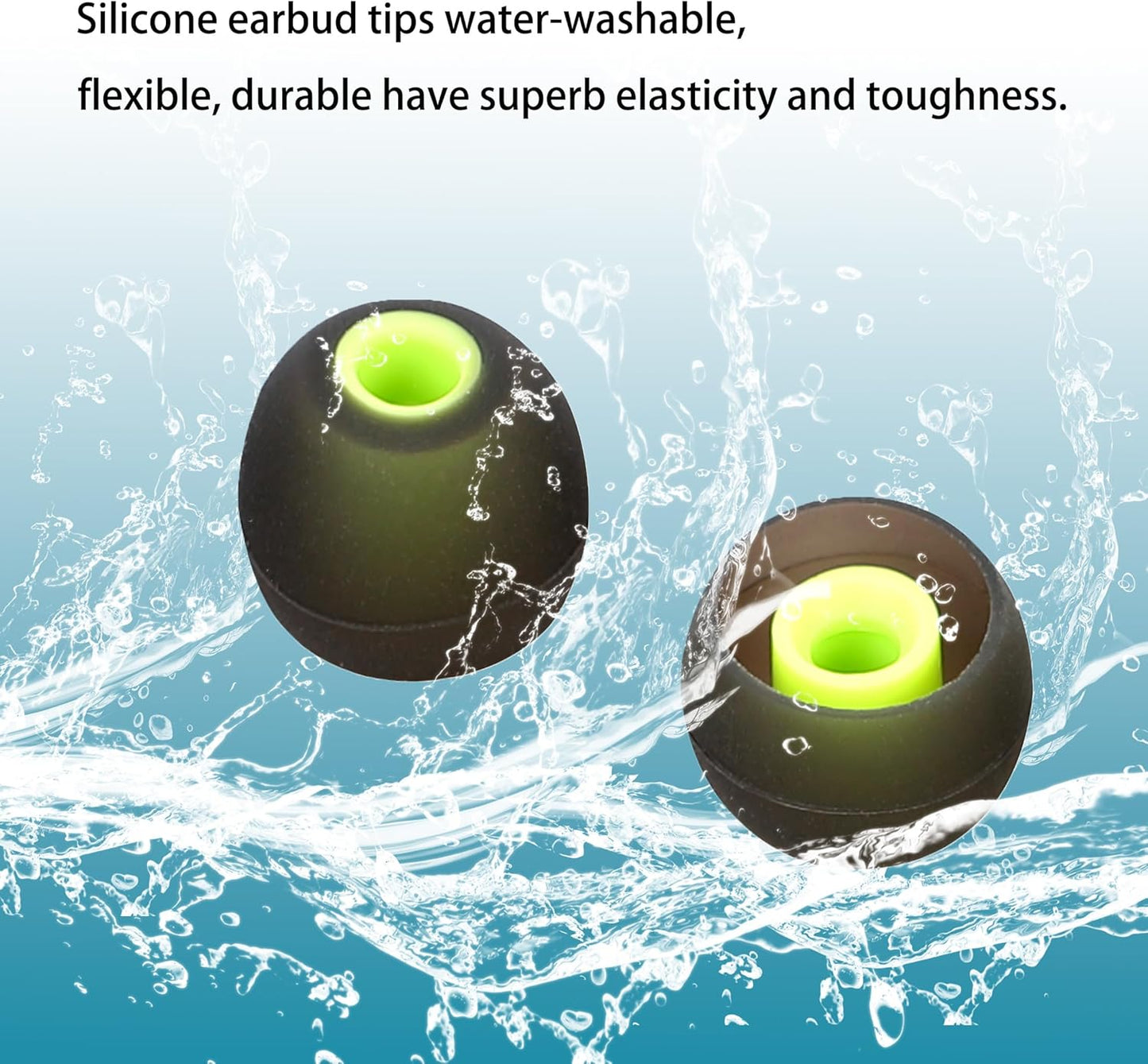 Earbud Replacement Tips - Silicone Ear Tips Fit Most In-Ear Earbuds (Inner Hole 3.8mm - 5.1mm) - 9 Pairs S M L