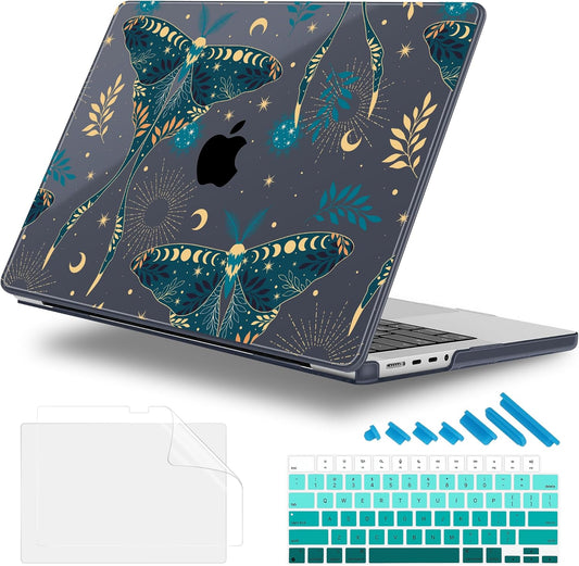 for MacBook Pro 16 inch Case 2021 2022 2023 2024 Release A3186 A3403 M4 A2991 M3 A2780 M2 A2485 M1 Pro/Max, Hard Shell Case with Screen Protector & Keyboard Cover, Butterfly P113