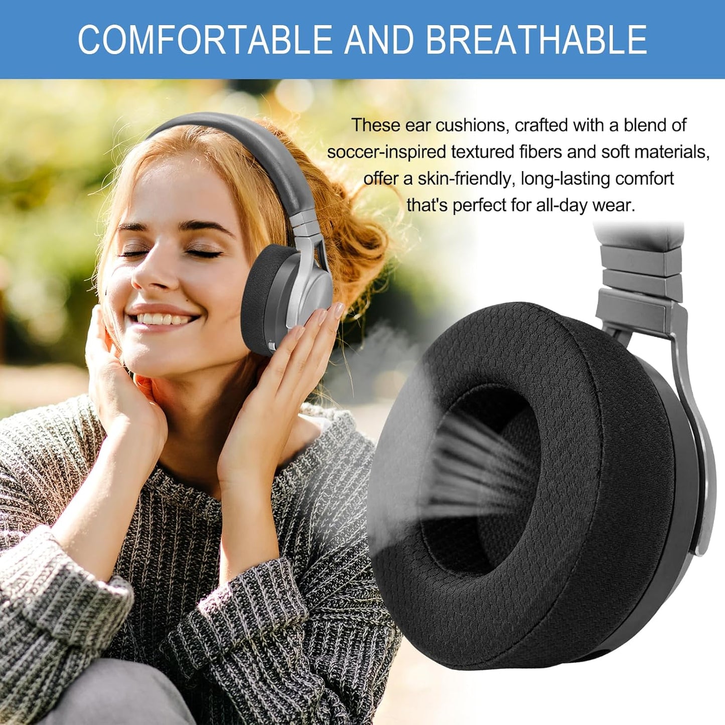 GEVO Ear Pads Cushion Replacement for Corsair Virtuoso RGB Wireless SE XT Gaming Headset,Corsair Virtuoso Earpads with Mesh Fabric,High-Density Softer Memory Foam,Black