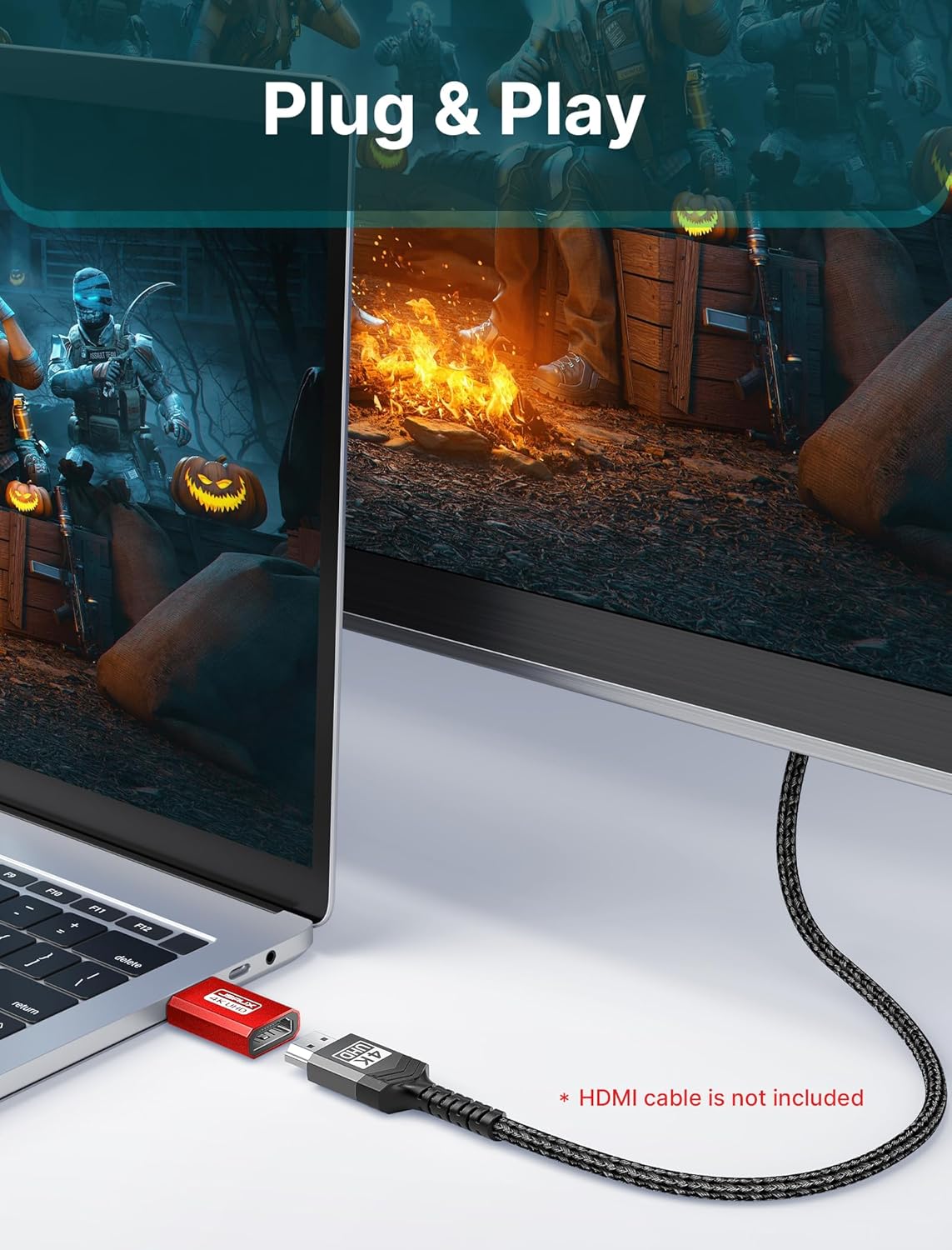 JSAUX 4K DisplayPort to HDMI Adapter 1Pack, DP PC to HDMI Monitor Converter Video UHD 2K@120Hz,4K@30 DP to HDTV Male to Female Uni-Directional Adapter Compatible with Dell, Lenovo, HP,GPU, AMD -Red