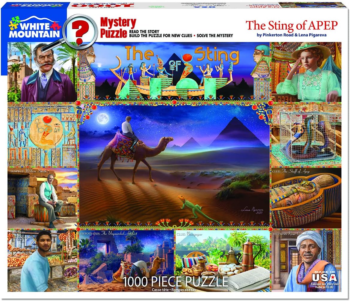 White Mountain Puzzles The Sting of APEP Jigsaw Puzzles 1000 Pieces Mystery Puzzles for Adults