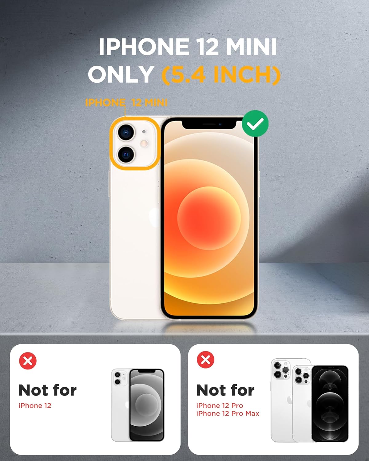 Miracase Magnetic for iPhone 12 mini Case, [360 Full-Body Protection & Complete Camera Guard], Drop & Scratch-Resistant, Shockproof, Stylish Clear iPhone Case, iPhone 12 mini Cover, Blue