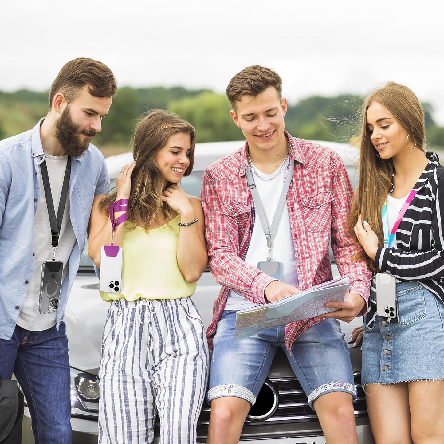 Doormoon Phone Lanyard, Universal Adjustable Neck Straps for Phone Case Keys ID Badges Phone Accessorie Compatible with iPhone, Samsung, Motorola, LG & Most Smartphones, 2 Pack, Sea