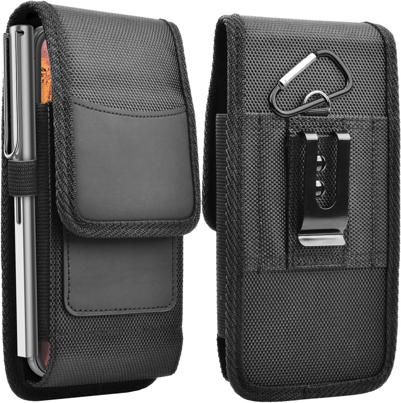 Njjex Phone Holster for Motorola Moto G 5G 2025 G Stylus 2023 G Power 5G 2024 G Play G Pure G Fast Edge 2025 Edge 60 50 G86 G84 G54 G72 Z4 Nylon Cell Phone Belt Clip Holster Holder Pouch Carrying Case