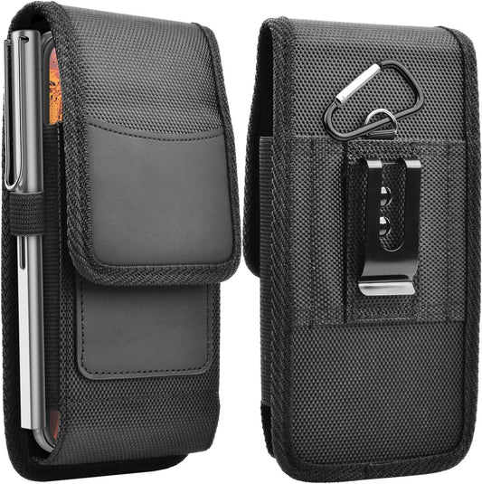 Njjex Phone Holster for Motorola Moto G 5G 2025 G Stylus 2023 G Power 5G 2024 G Play G Pure G Fast Edge 2025 Edge 60 50 G86 G84 G54 G72 Z4 Nylon Cell Phone Belt Clip Holster Holder Pouch Carrying Case