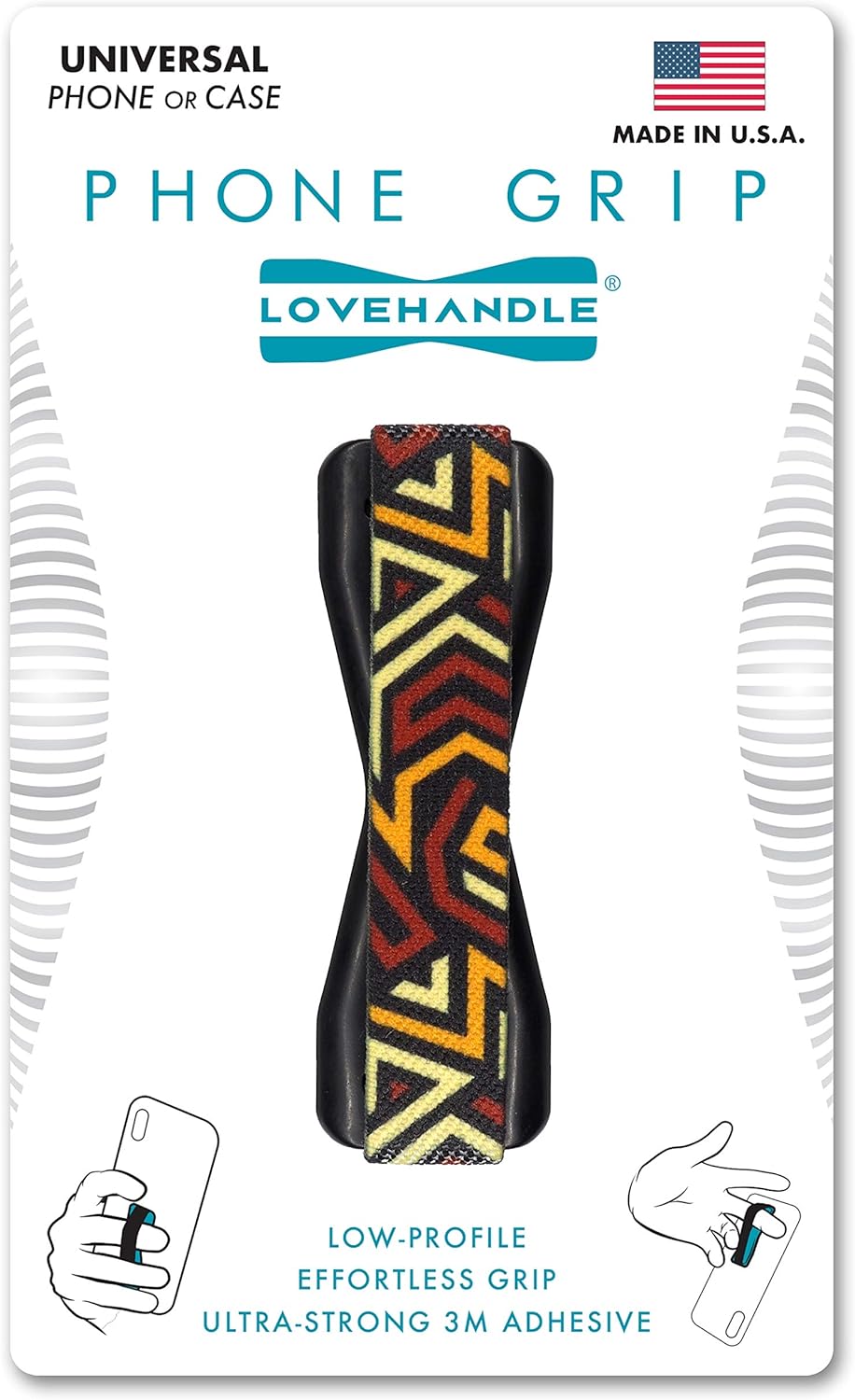 LOVEHANDLE Universal Phone Grip for Smartphones & Mini Tablets - Phone Holder for Hand - Wireless Charging Compatible - Made in The USA - Ancestors