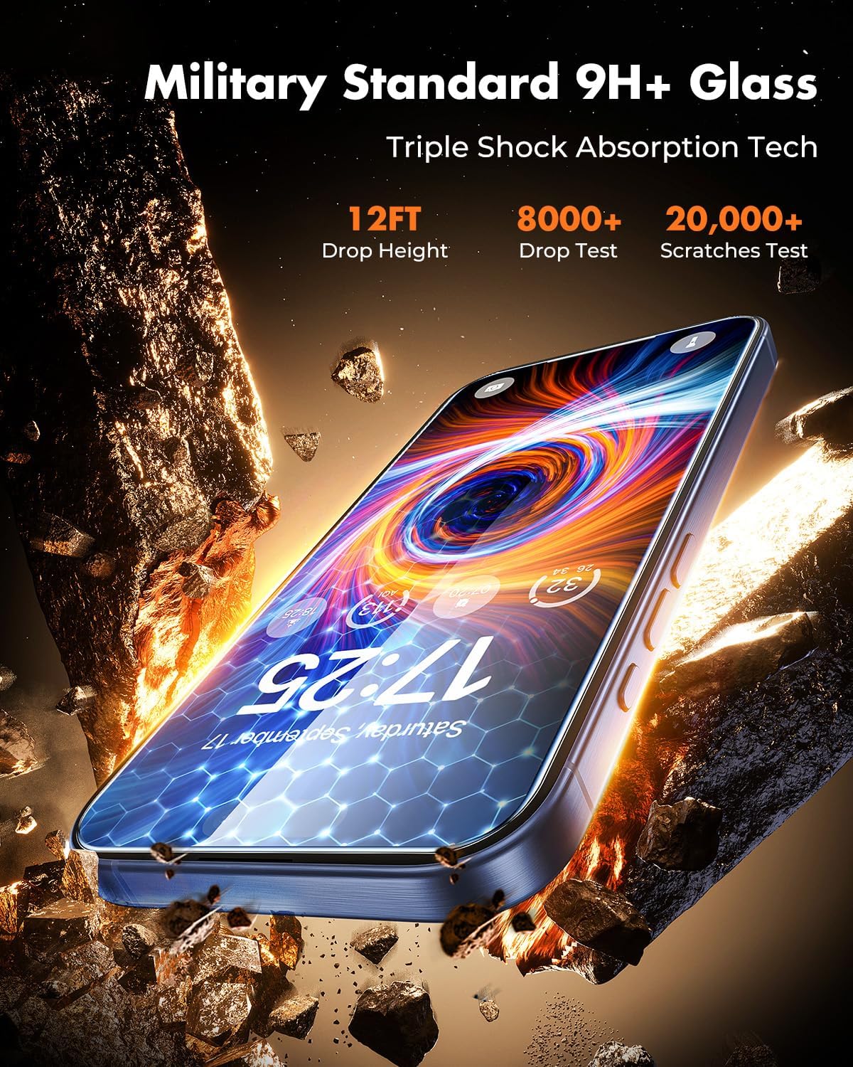 UNBREAKcable Anti-Glare Screen Protector for iPhone 15 Pro Max [2-Pack], 9H Hardness Tempered Glass, Anti-fingerprint, Enhanced Clarity, Anti-Blue Light, Easy to Install, Polishing Cloth Included