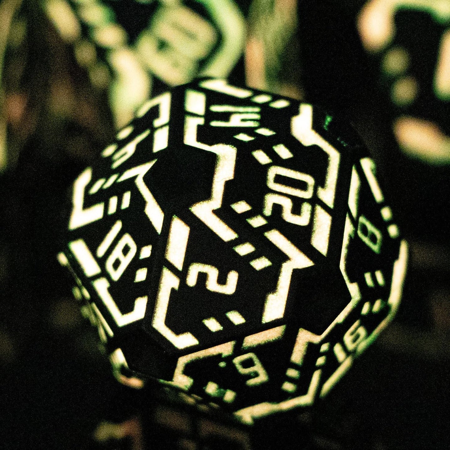 Metal DND Sci-fi Dice Set 7PCS Luminous Pink Stripe Polyhedral Dice for Dungeons Dragons RPG Role Playing Game, Glitter D and D Dice with Gift Box D6 D8 D10 D12 D20