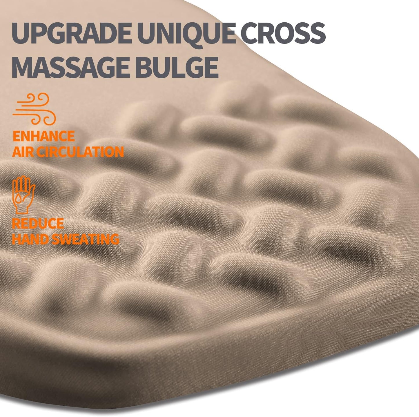 Ergonomic Slope Mouse Pad Wrist Support, Wrist Rest Mousepad for Carpal Tunnel Pain Relief with Massage Bulge and Slow Rebound Memory Foam (12x8 inch, Sand Color)