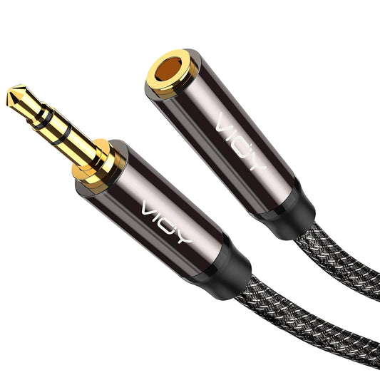 VIOY Headphone Extension Cable 6 FT,[Copper Shell, Hi-Fi Sound] 3.5 mm Male to Female Stereo Audio Cable Nylon Braided Aux Cord for Smartphones, Tablets, Media Player