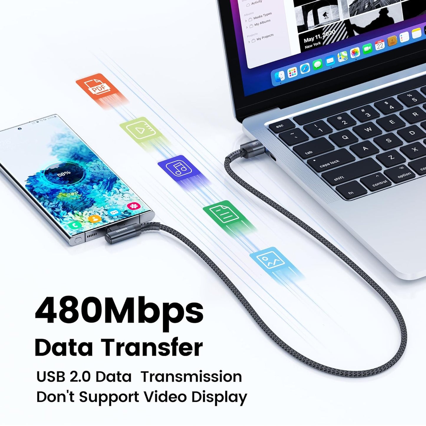 USB to USB C Cable [10ft, 2Pack ] USB A to Type C Right Angle Charger Cord 90 Degree Braided Fast Charging for iPhone 16/15/15 Plus/15 Pro/15 Pro Max/Samsung Galaxy S10 S10+, A15 A25, LG V30, Switch