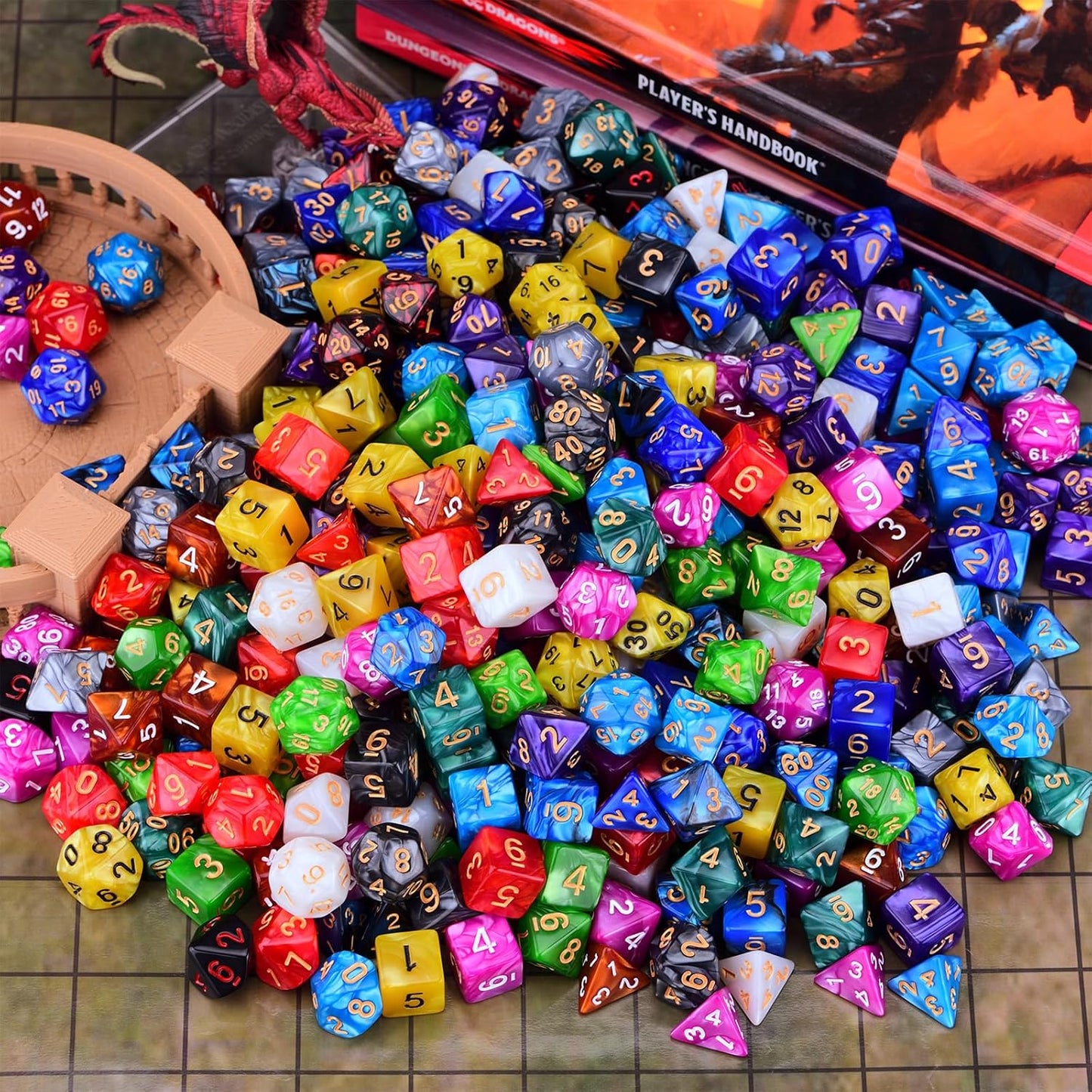 Extended RPG Dice Set 15 x 31 Polyhedral Dice (465pcs) for DND Tabletop Role-Playing Games (15 Colors)